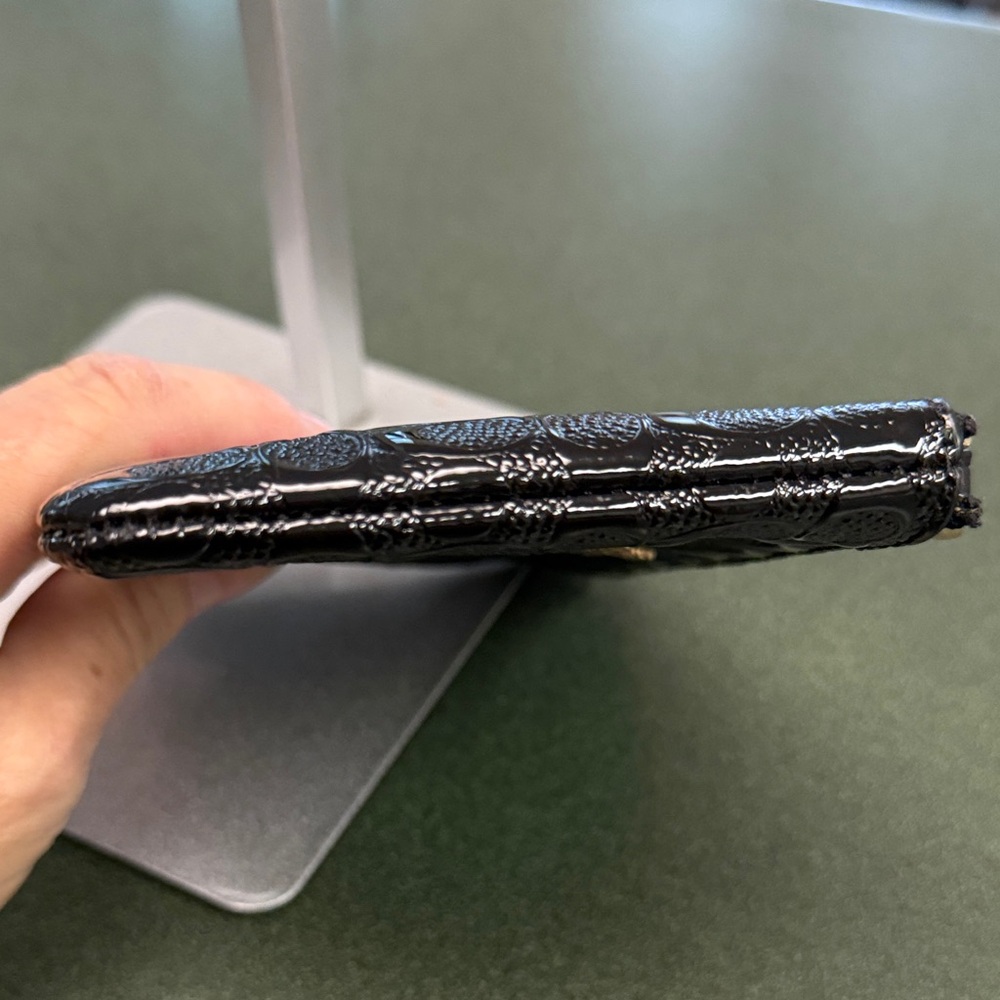 Coach Black Signature Patent Leather Wristlet - Picture 5 of 7